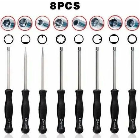 Kit de clé de réglage carburateur 8 outils – Pour débroussailleuse et tronçonneuse – Ajustement vitesse moteur et mélange air-carburant (1/5)