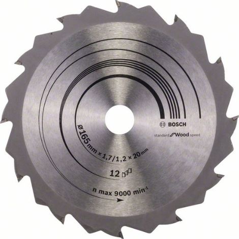 BOSCH Lame de scie circulaire bois, denture alternée,-⌀ lame D: 165SW mm
