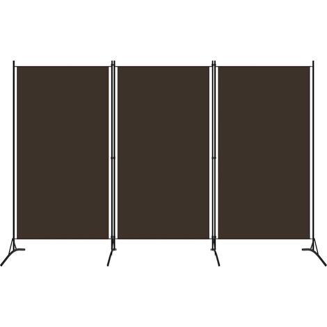 320732 3-Panel Room Divider Brown 260x180 cm Fabric vidaXL