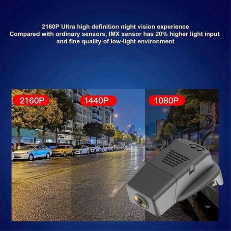 4K UHD WLAN-Dashcam für Volvo S90 V90 (2017–2020), 2160p-Aufnahme, 24/7-Überwachung – Schwarz (1/5)