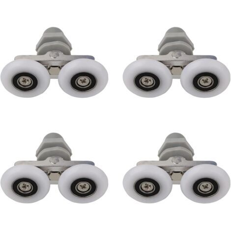 Rodillos para mampara de ducha doble, rodillos para mampara de ducha, rodillos corredizos para mampara de ducha, rodillo de repuesto para ducha de baño, repuestos para baño, 19 mm, 4 piezas