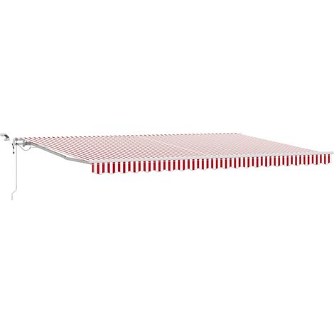Maison Exclusive - Einziehbare Markise Rot und Weiß 500 x 300 cm