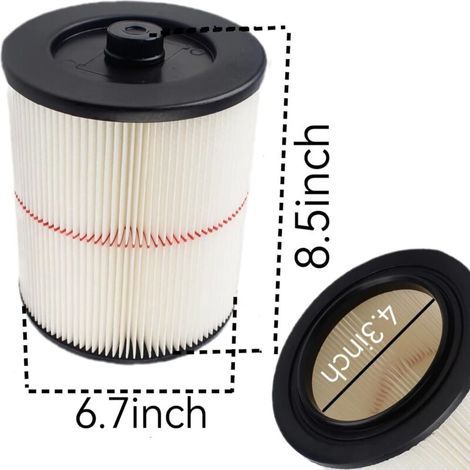 Filtro per aspirapolvere Craftsman Shop 9-17816, filtro a strisce rosse 917816, ricambi per aspirapolvere a secco/umido da 5 galloni e superiori, accessori: filtro a cartuccia 9, 17, 12, 8, 16 (1/4)