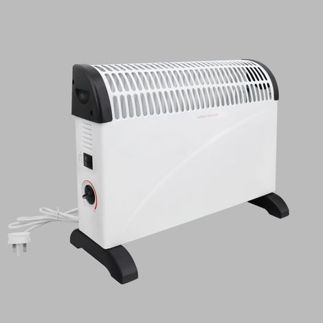 Free Standing Convector Heater 2000W Electric 3 Adjustable Heat Settings White (1/5)
