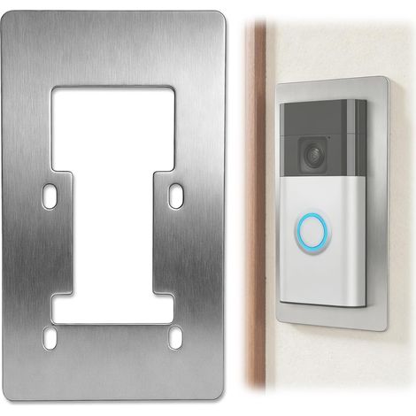 Plaque Murale en Acier Inoxydable pour Sonnette Vidéo compatible avec Ring Video Doorbell 1-4, 2e Génération, 3 Plus, Battery Plus, Battery Pro, Plaque pour Cacher Trous et Traces derrière Sonnette (1/5)