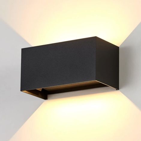 Decorative Wall Lights, 20W, IP65 Waterproof, LED Wall Light for Indoor and Outdoor Use, Adjustable Beam, 3000K Warm White Outdoor Wall Light (Black/White [Energy Class] (1/5)