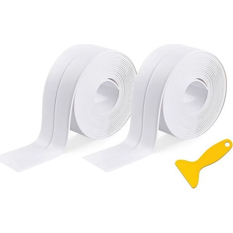Bande d'étanchéité auto-adhésive pour salle de bain - Ruban d'étanchéité imperméable pour douche, baignoire (1/5)