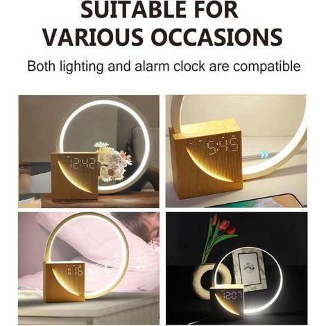10-W-Nachttischlampe – Wecker, 3 Helligkeitsstufen, Touch-Steuerung, einstellbare Intensität, Tischlampe mit USB-Ladefunktion, Nachtlicht, Einschlafhilfe für Schlaf- und Wohnzimmer (1/5)