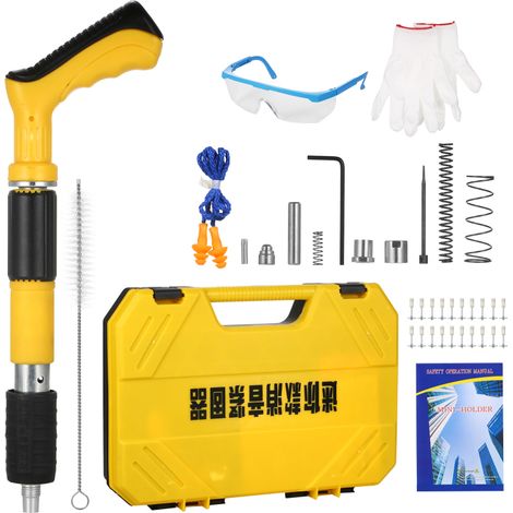 Irovami Outil de fixation murale à clous haute pression, clous en acier à résistance réglable, 20 clous inclus, pour bricolage, menuiserie et murs en ciment. (1/5)