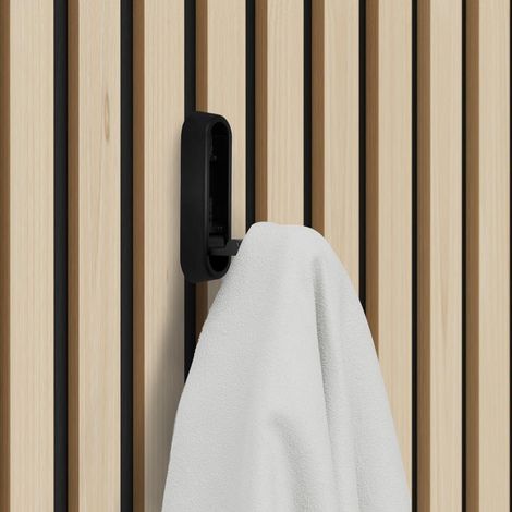 Set di 2 ganci pieghevoli per pannello a doghe nero opaco SANS MARQUE (1/5)