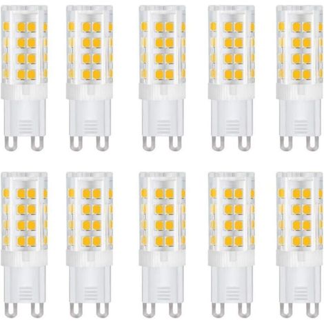 [NON UTILIZZATO] Lampadine LED G9, attacco in ceramica, 5W (equivalenti a 50W alogene), 500lm, luce bianca calda 3000k, attacco G9, lampadine G9 per illuminazione domestica, confezione da 10