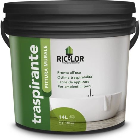 pittura murale traspirante ricolor bianco 14 l