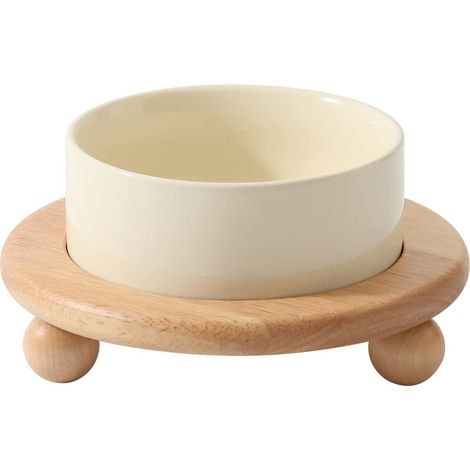 Gamelle surélevée en céramique pour chat, bol anti-inclinaison pour nourriture et eau, protège le cou, confort animal (1/5)