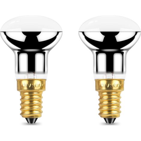 Paquete de 2 bombillas reflectoras de lava Edison SES E14 de 30 W, blanco cálido, 2700 K, 250 lúmenes (1/5)