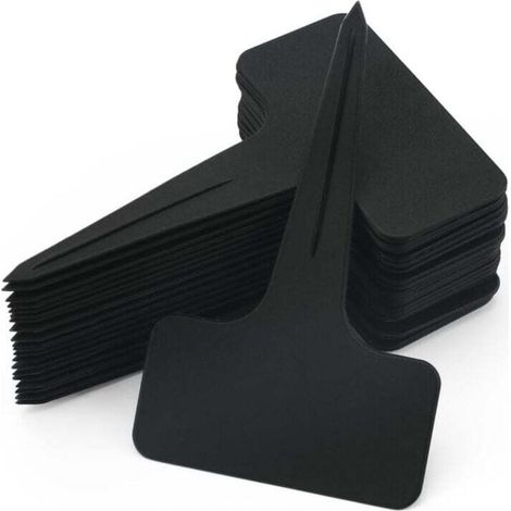 100 Pièces étiquettes Plante épais,étiquettes Plastique Jardin,étiquettes semis réutilisable,étiquette potager Exterieur Noir (1/4)