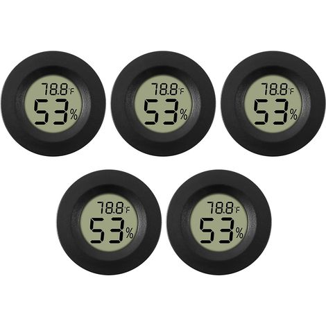 5er-Pack Hygrometer-Thermometer mit digitalem LCD-Monitor und Feuchtigkeitsmesser für Luftbefeuchter und Luftentfeuchter (1/5)