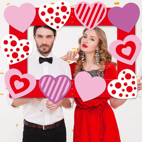 Decoraciones para el Día de San Valentín, marcos de fotos, adornos para una fiesta de San Valentín, prácticos accesorios para fotos. (1/2)