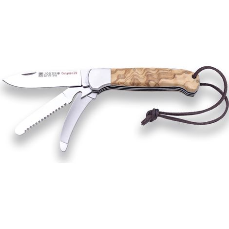 Navaja multiusos Joker "Canguro IV" NO128, hoja de acero inox MOVA de 8 cm, sierra, desollador y abrebotellas, herramienta de pesca, caza, camping y senderismo
