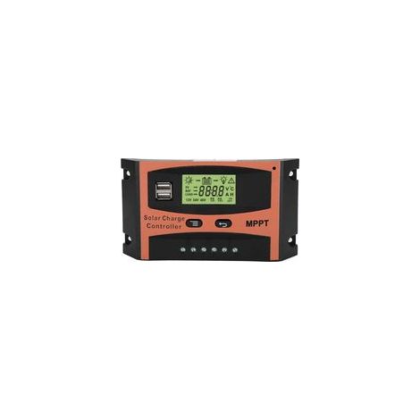 Tigrezy Contrôleur de charge solaire  régulateur de batterie de panneau solaire 12V/24V avec écran LCD, protection contre les surcharges pour la maison, l'industrie, le commercial, 60A(60A)