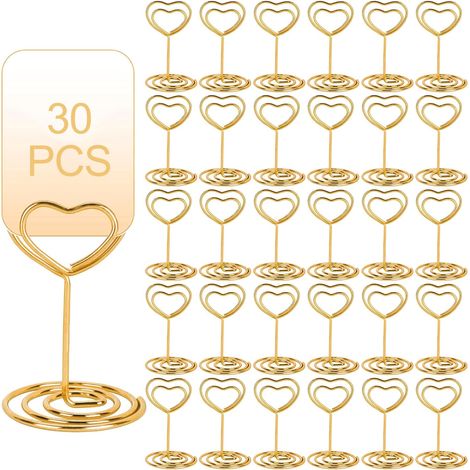30 Cartelline portafoto in metallo - Cartelline segnaposto per compleanno (oro) (1/3)