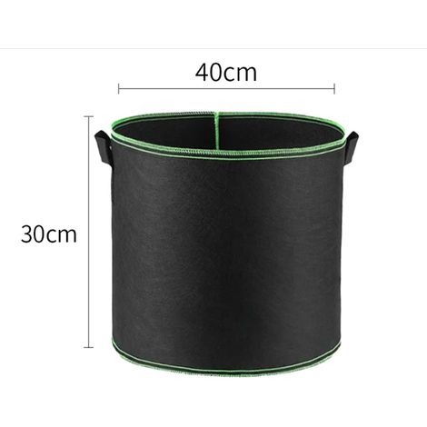 Lot de 5 sacs de culture de 10 gallons avec poignées - Pots en tissu non tissé épais avec aération robuste - Pour plantes ou fruits et fleurs (1/5)