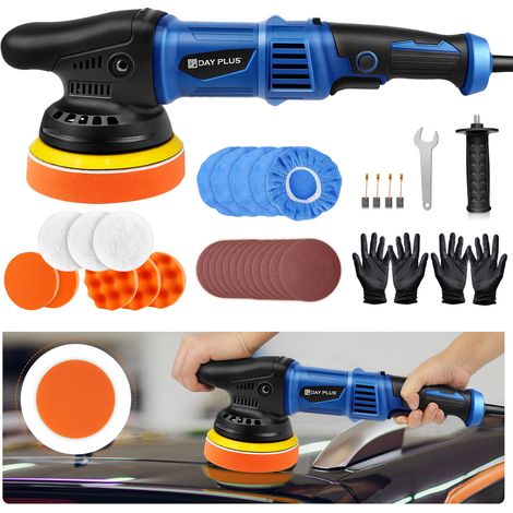Dayplus – Polisseuse orbitale 980W – 6 vitesses réglables 2800-5800/min – Moteur puissant pour polissage auto et ponçage bois – Poignée ergonomique