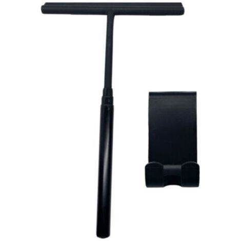 Grattoir de douche-extensible jusqu'à 137 cm & tige télescopique noire I grattoir de fenêtre salle de bain grattoir de douche grattoir de douche I
