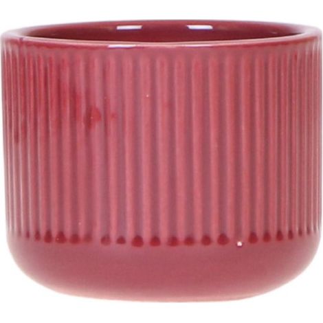 Cache-pot Flare Style Rétro Années 70 Motif Nervuré pour Plantes d'Intérieur Rouge Ø 6 cm - PANGIVO (1/3)