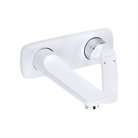 Balance mitigeur de lavabo mural 2 trou s 185 mm chromée blanc