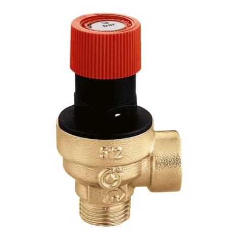 Zertifiziertes normales Sicherheitsventil, Anschlüsse mit Innen- und Außengewinde. Kalibrierung 5 bar Caleffi 514450  5 bar