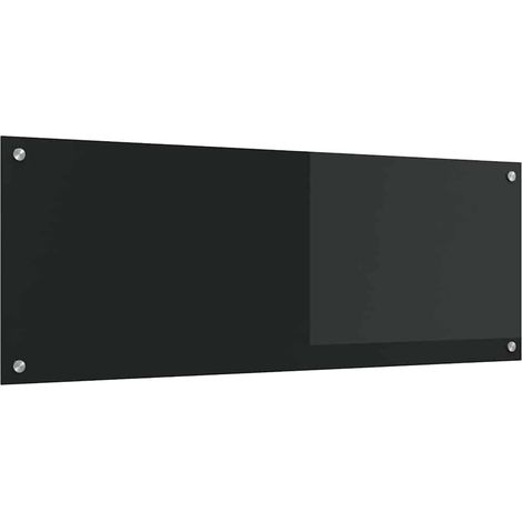 Protection de cuisine Noir 110 x 40 x 0,6 cm verre trempé CFW23833 (1/5)