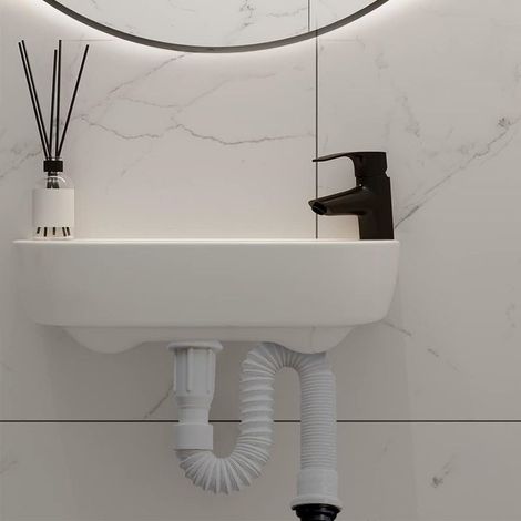 Flexibler Waschbecken-Siphon mit integriertem Abfluss, G1 1/4"-Anschluss, mit Metallfeder (1/5)