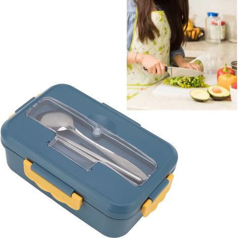 Boîte à lunch compartimentée de style japonais en paille de blé, boîte bento isotherme pour étudiants, compatible micro-ondes, boîte à lunch simple avec couvercle pour employés de bureau, boîte à lunc (1/5)