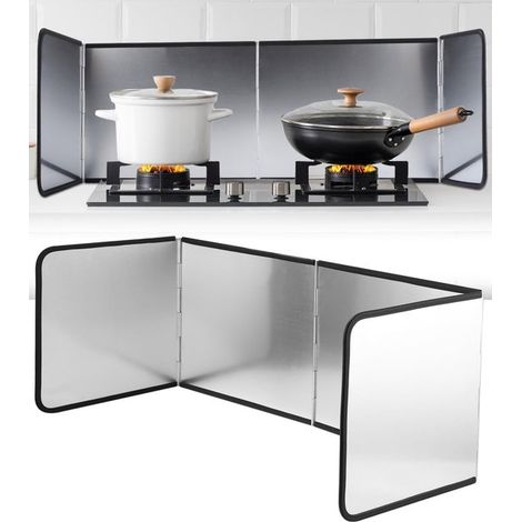 Crédence de cuisine, protection anti-éclaboussures pliable à 4 côtés, 76 x 29 x 30 cm, pare-éclaboussures pour plaques de cuisson, sépare les taches d'huile (1/5)