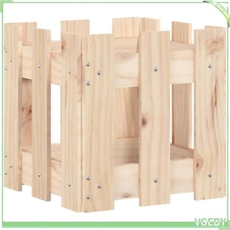 Jardinière - FAFEICY - Design de clôture - Pin massif non traité - Carré 30x30x30 cm - Pour patio (1/5)