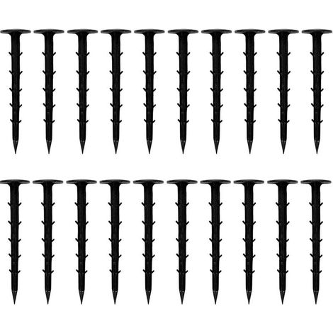 ZVD-20pcs Paysage d'ancrage Paysage, pointes de jardin en plastique de 9, 8 pouces avec crochets et capuchon plus grand, bordure pelouse résistante à la chaleur et anti-âge pour jardin, bâ (1/4)