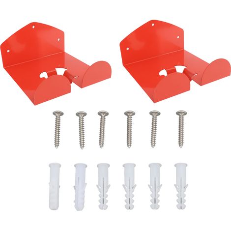 2PCS Support Outil Coupe-Bordure Acier Crochet Outil Jardinage Fixation Murale Rangement Garage pour Débroussailleuse Coupe-Haie Orange (1/5)