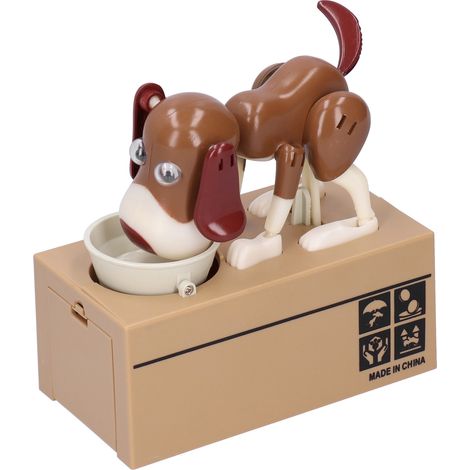 Piggy Bank Puppy Cute Animal Children Steal Money Dog Saving Coin Box White Spray Brown (1/5)
