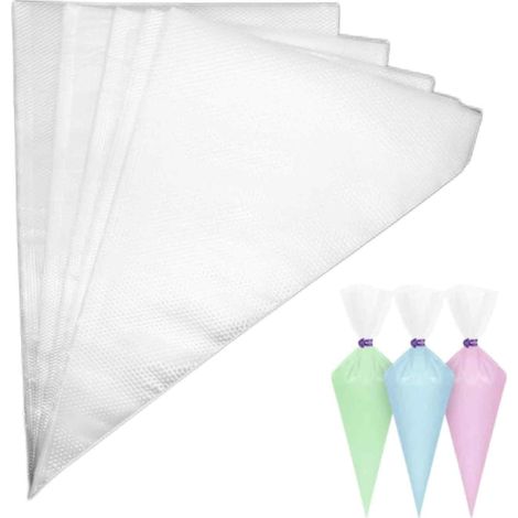 100 Poches à douille jetables, 20x30 cm, PEHD sans BPA, anti-éclatement, pour décoration gâteaux et pâtisseries (1/5)