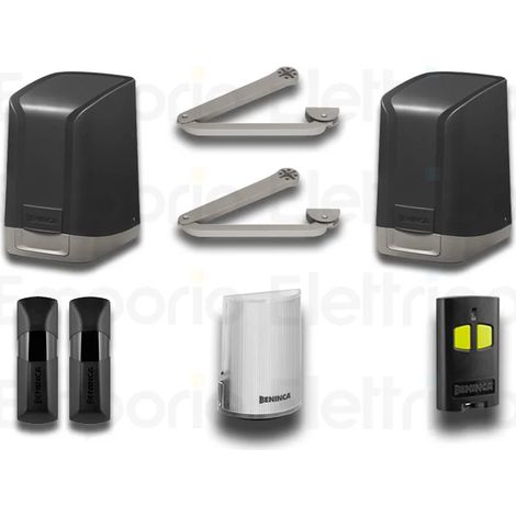 Beninca – Kit automatisme pour portails battants 24V – Bras articulés – Moteur irréversible – Charge max 250kg – KSAM