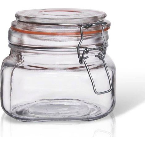 Bocal en verre breveté avec clip 500 ml (1/3)