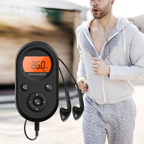Radio de poche Mini radio AM/FM portable rechargeable pour la marche, la course et le jogging en extérieur (1/5)