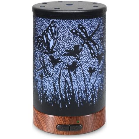 Diffuseurs d'Huiles Essentielles Electrique ferreuse 100ml,Silencieux Humidificateur,Minuterie et Arrêt Automatique sans eau, pour La Maison Spa Yoga Massage (Fleur) (1/5)