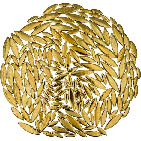 500 g de carreaux mosaïques en céramique en forme de feuille, tailles mixtes, décor DIY pour salles de bains, salons, cuisines, jardins (doré) (1/5)