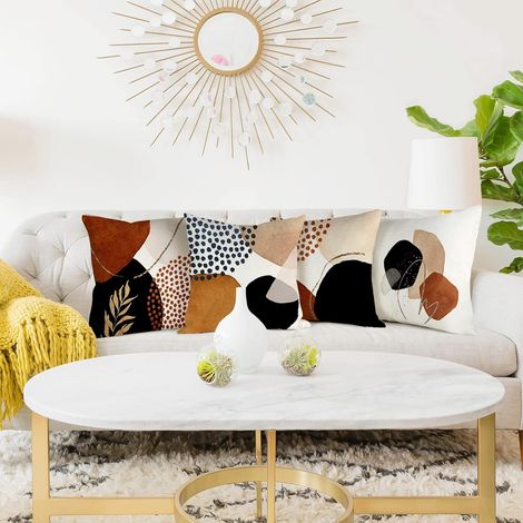 Kissenbezug 45x45 4er Set Leinen Kissenbezug Modernes Sofakissen Boho Sofakissen Abstraktes Muster Sofakissen Schlafzimmer Sofa Outdoor Kissenbezug 45 x 45