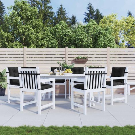 vidaXL Set di Cuscini per Sedia Bassa 6 pcs Melange Nero