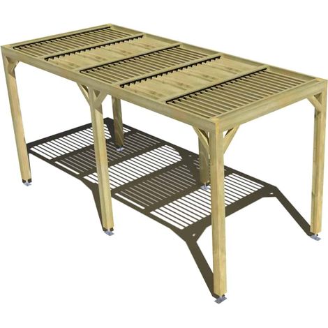 Pergola bois • 2m x 5m • indépendante • sens largeur • lames orientables bioclimatiques incluses • livraison comprise (1/3)