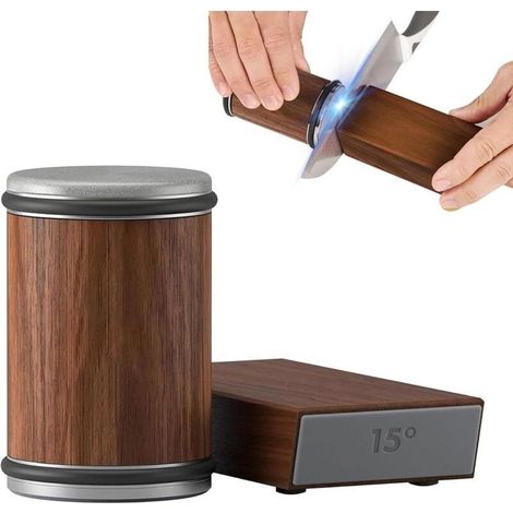Aiguiseur de couteaux à roulettes – Diamant industriel 15° et 20° – Système d\\'affûtage pour cuisine – Compact et efficace (1/4)