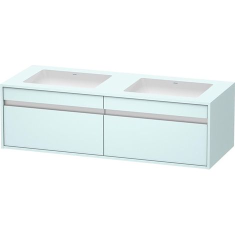 Mueble bajo lavabo Ketho 550x1400x426mm Azul claro mate