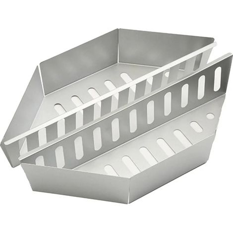 Lot de 2 paniers en aluminium pour charbon de bois de barbecue supports (1/5)